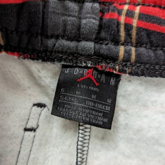 Jordan Kids' Fleece-Lined Plaid Pants - Red and Black Checkered, Size Medium NEW - Picture 7 of 9